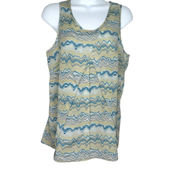 Wassio Top Blouse S Multicolor Pullover Sleeveless Vented Front - Picture 4 of 9